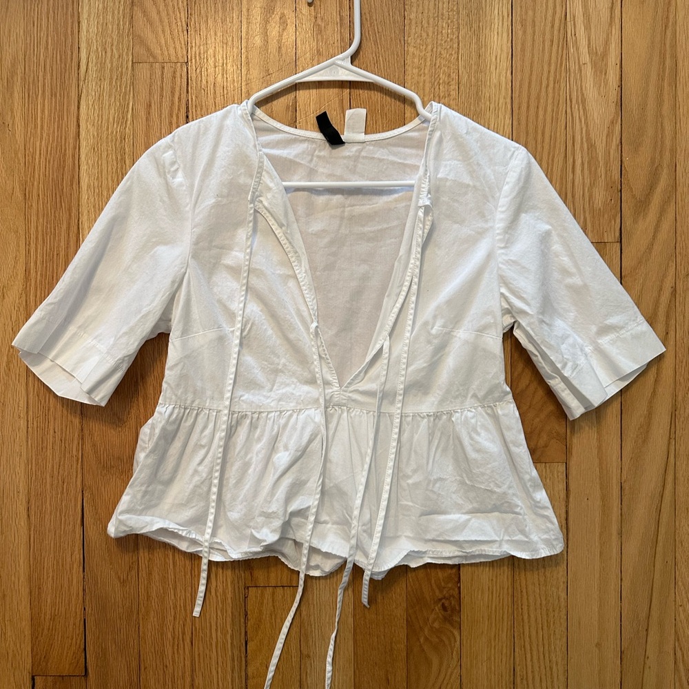 H&M White Women's Peplum Top
